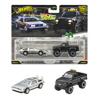 ホットウィール(Hot Wheels)　プレミアム2パック バック・トゥ・ザ・フューチャー タイムマシン / 1987 トヨタ ピックアップ トラック 乗り物おもちゃ ミニカー 3歳から マルチ JHW48