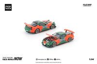 POP RACE 1/64 マツダ RX-7 REアメミヤ オレンジ/グリーン 【PR640406 】 (ミニカー)